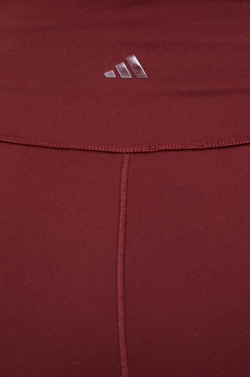 Adidas Performance Pantaloni Scurți De Yoga Studio Culoarea Bordo, Neted, Medium Waist