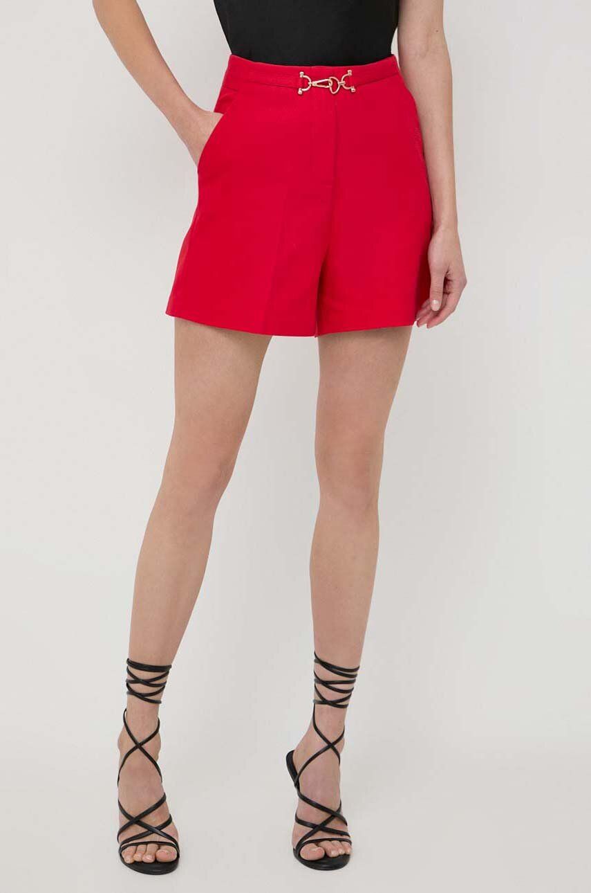 E-shop Kraťasy Morgan dámské, červená barva, hladké, high waist