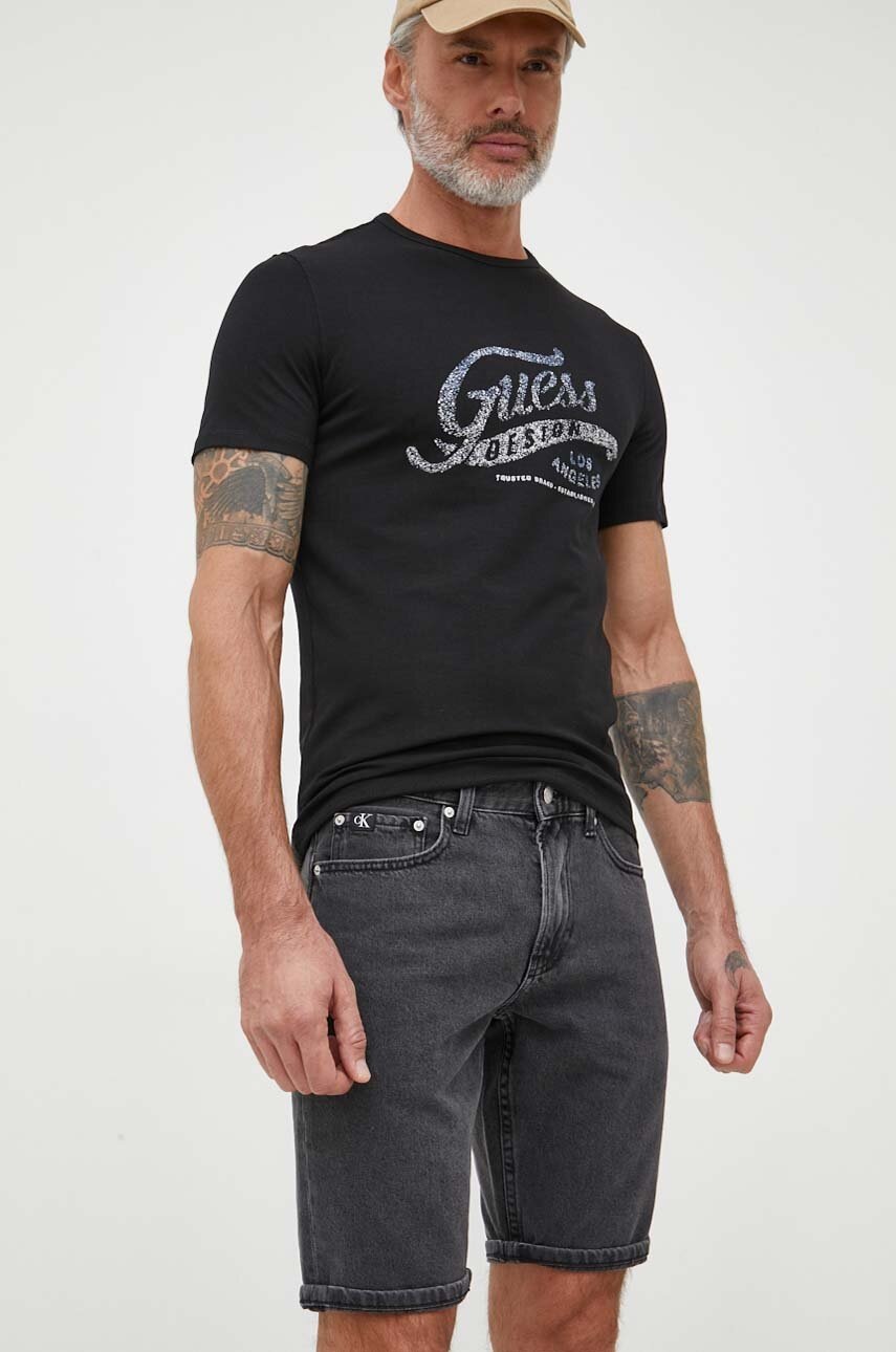 

Дънков къс панталон Calvin Klein Jeans в сиво, Сив
