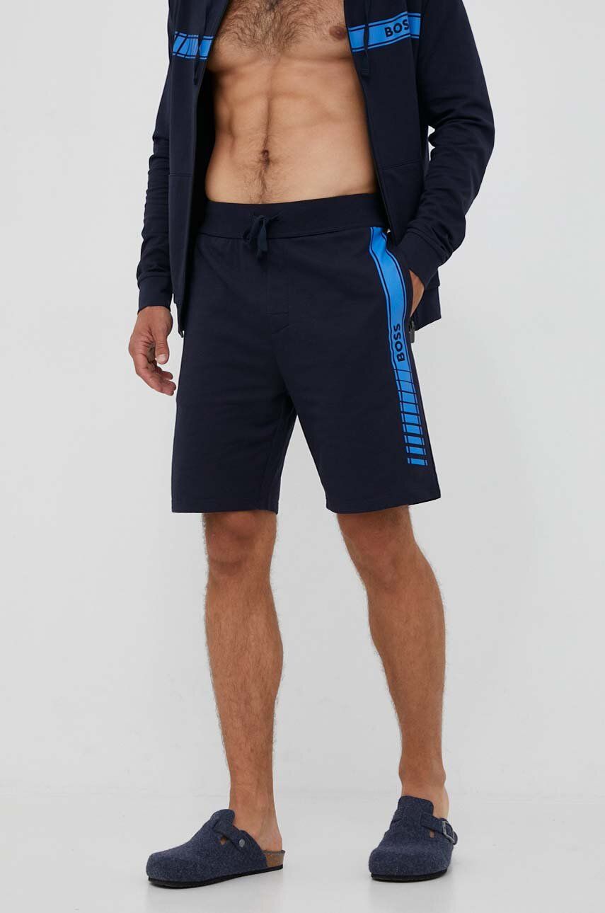 Společenské bavlněné šortky BOSS - námořnická modř -  100 % Bavlna