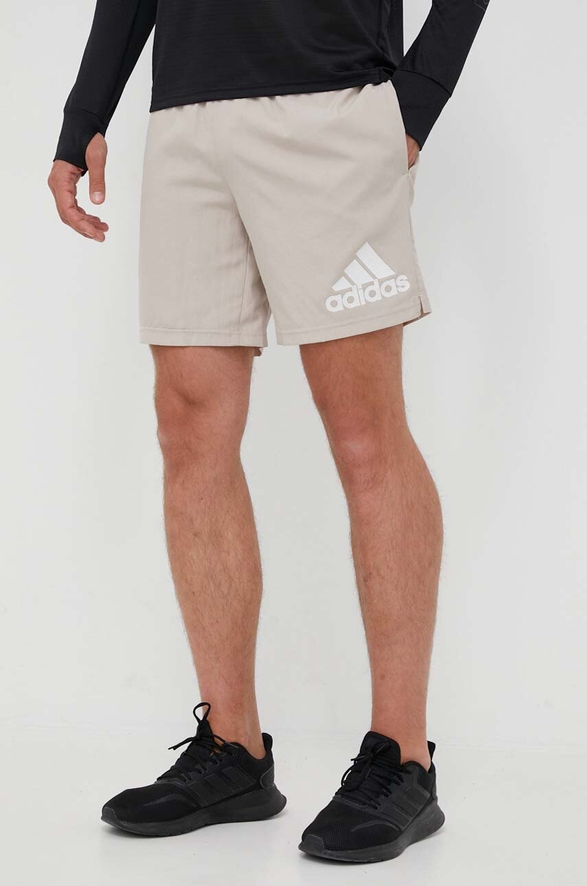 Adidas Performance Pantaloni Scurti De Alergare Run It Culoarea Bej