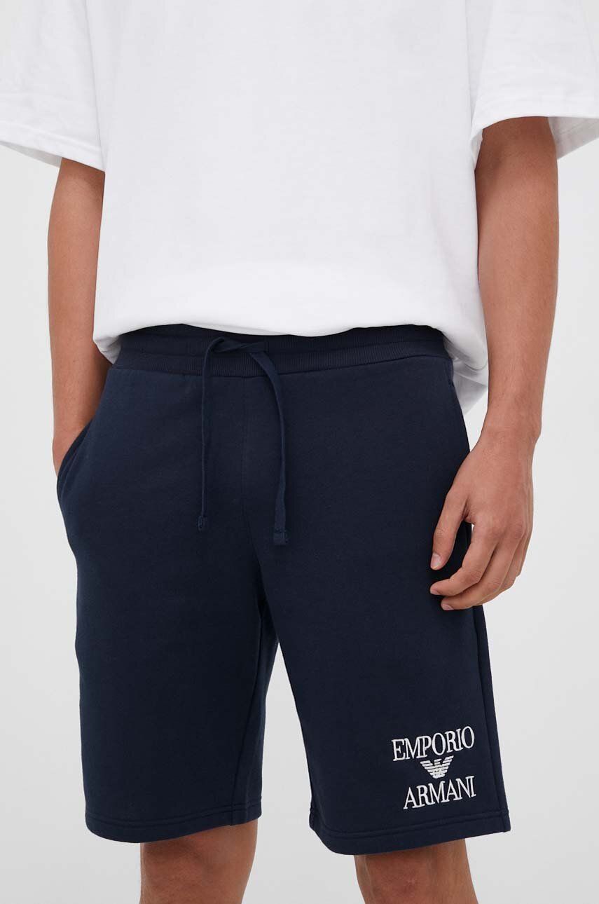 Emporio Armani Underwear Pantaloni Scurti Lounge Culoarea Albastru Marin