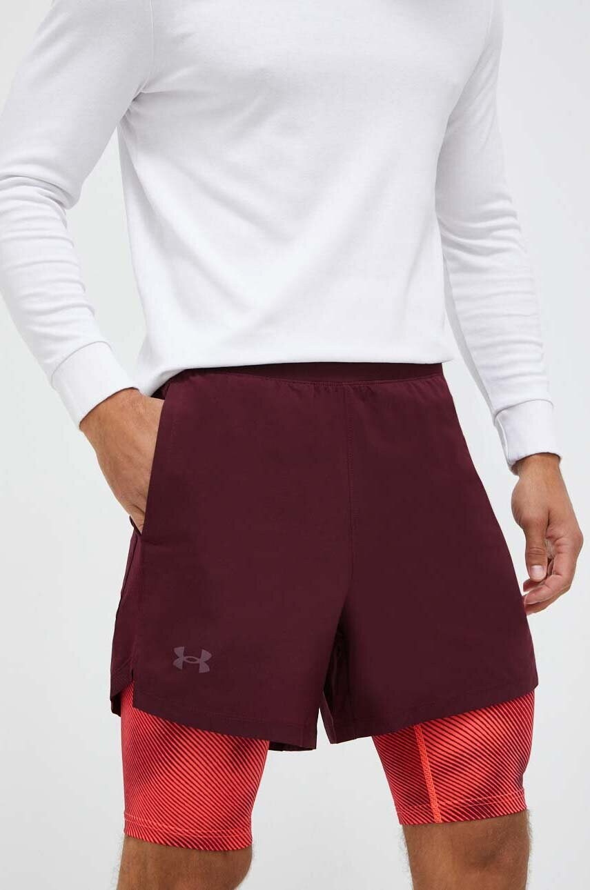 

Шорти для бігу Under Armour Launch колір бордовий