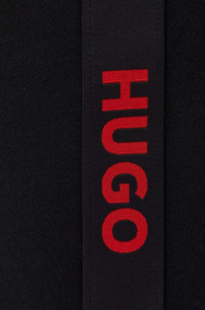 HUGO szorty bawełniane lounge kolor czarny