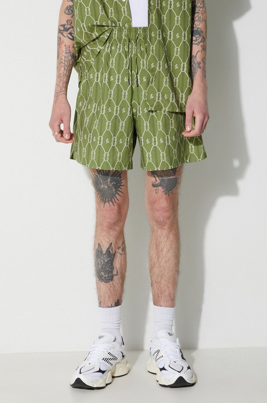 Bavlněné šortky Filling Pieces Resort zelená barva, 93026701019 - zelená - 100 % Organická bavlna