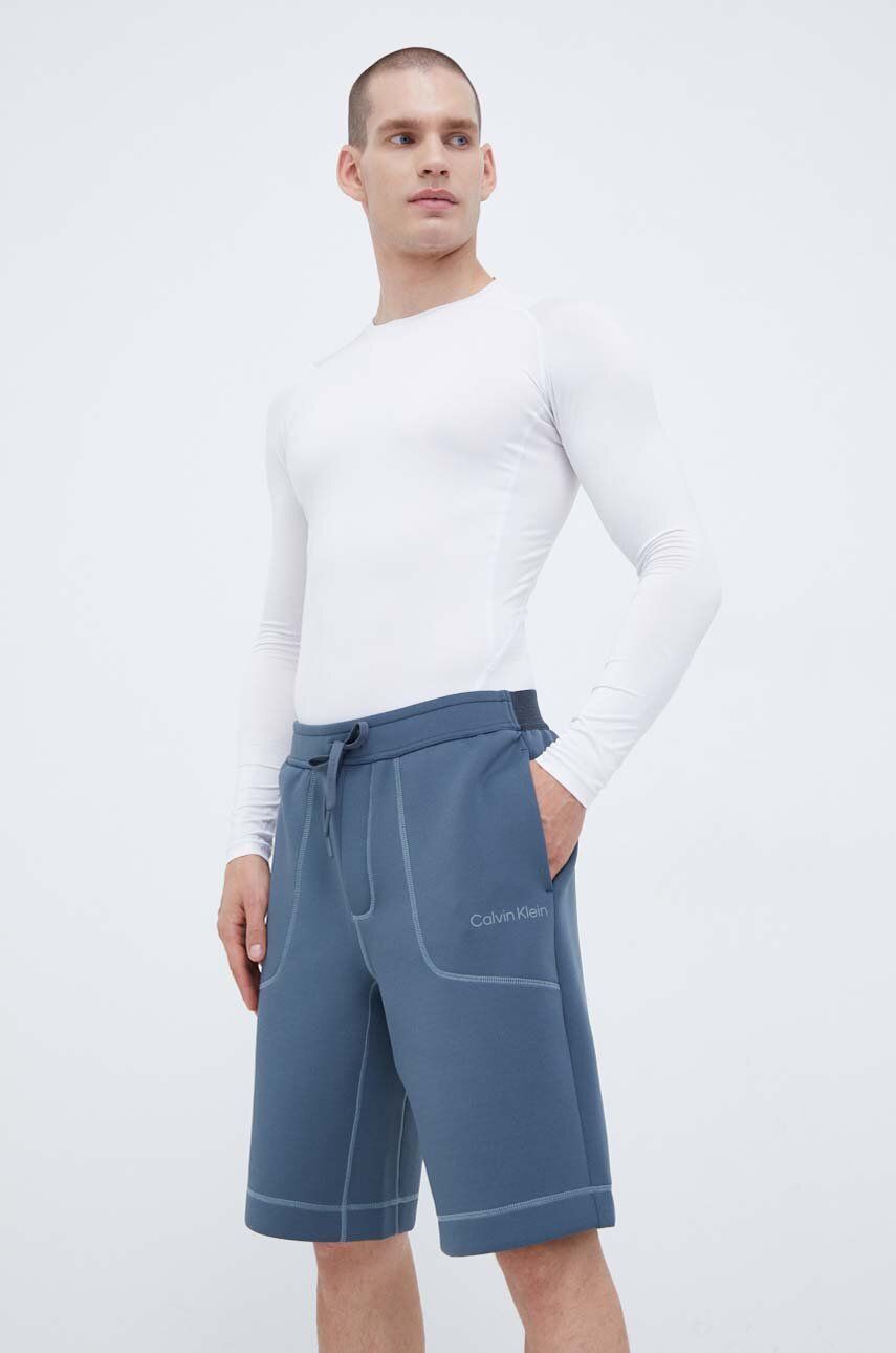 Tréninkové šortky Calvin Klein Performance šedá barva - šedá - 92 % Polyester