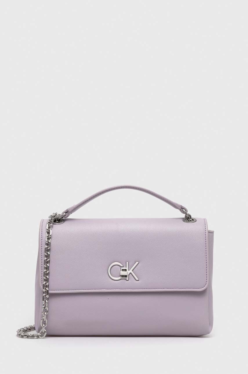Kabelka Calvin Klein fialová barva - fialová -  51 % Recyklovaný polyester