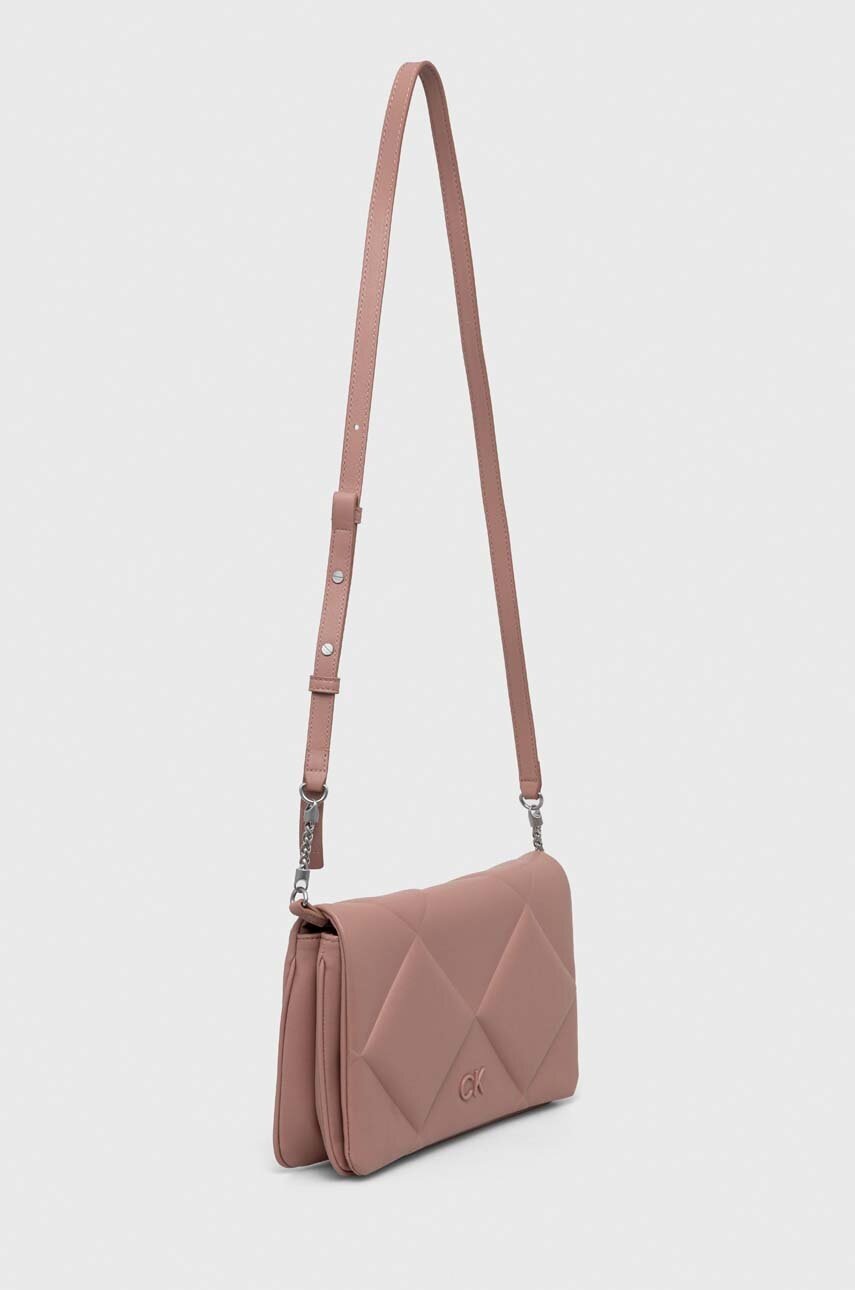 Τσάντα Calvin Klein χρώμα: μπεζ φωτογραφία