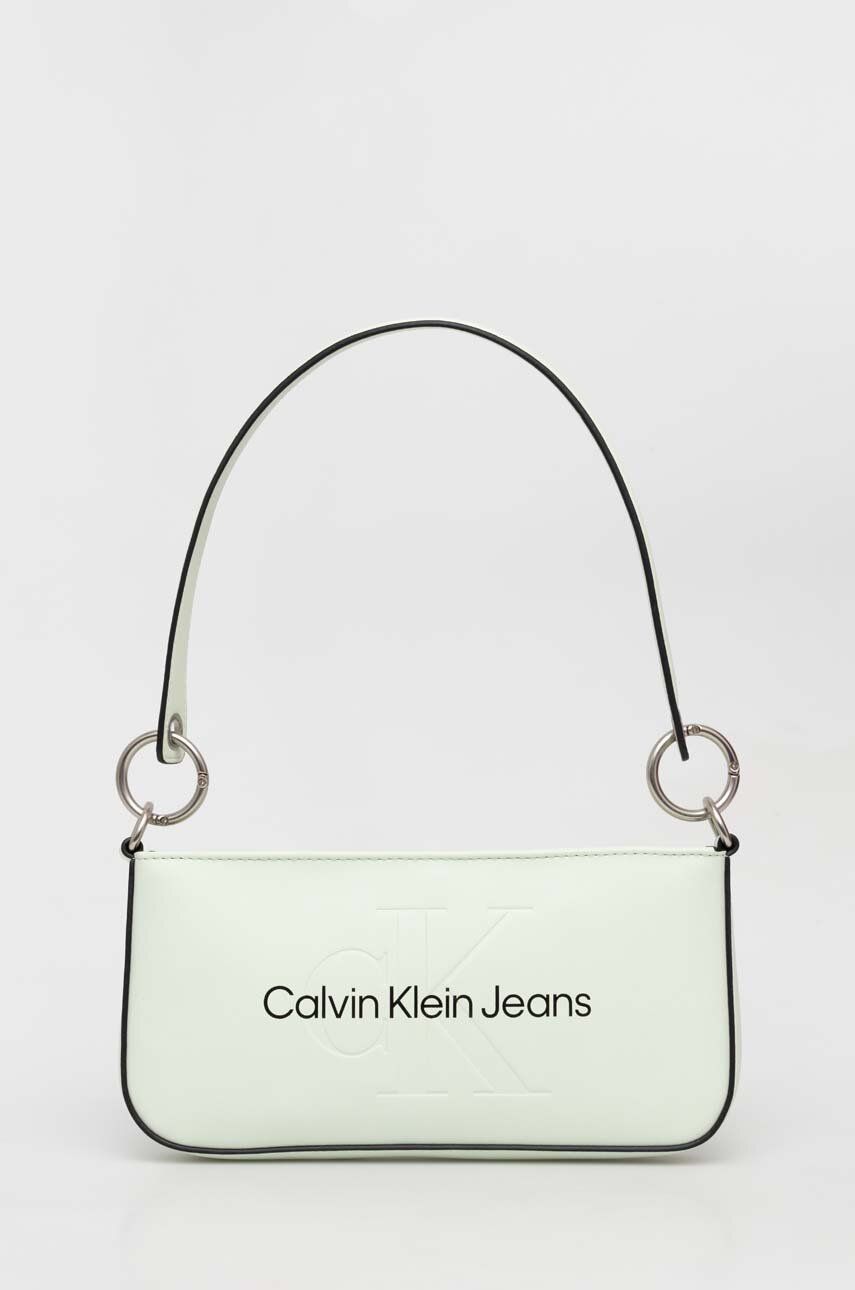 Levně Kabelka Calvin Klein Jeans zelená barva, K60K610679