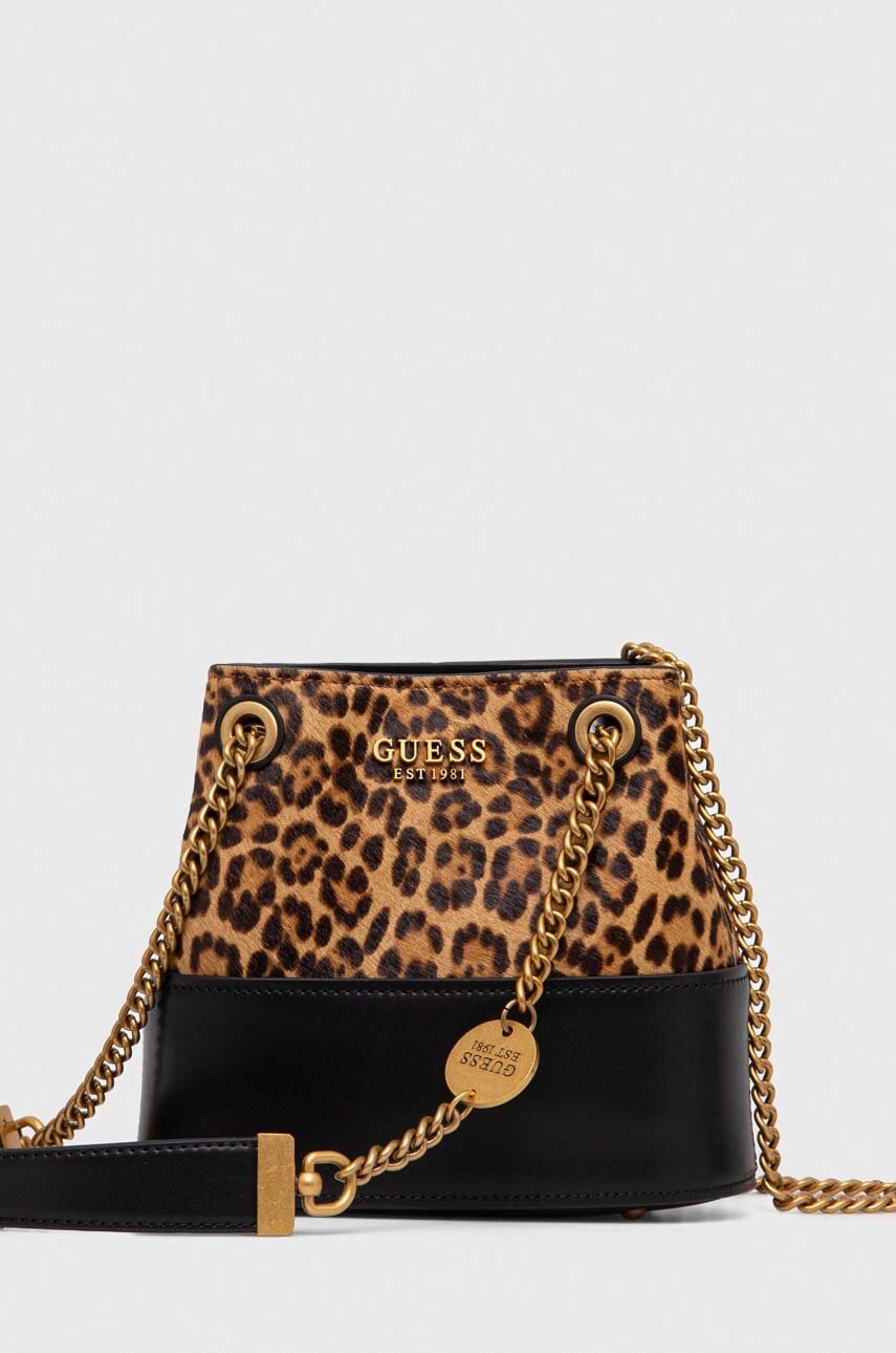 

Шкіряна сумочка Guess колір коричневий