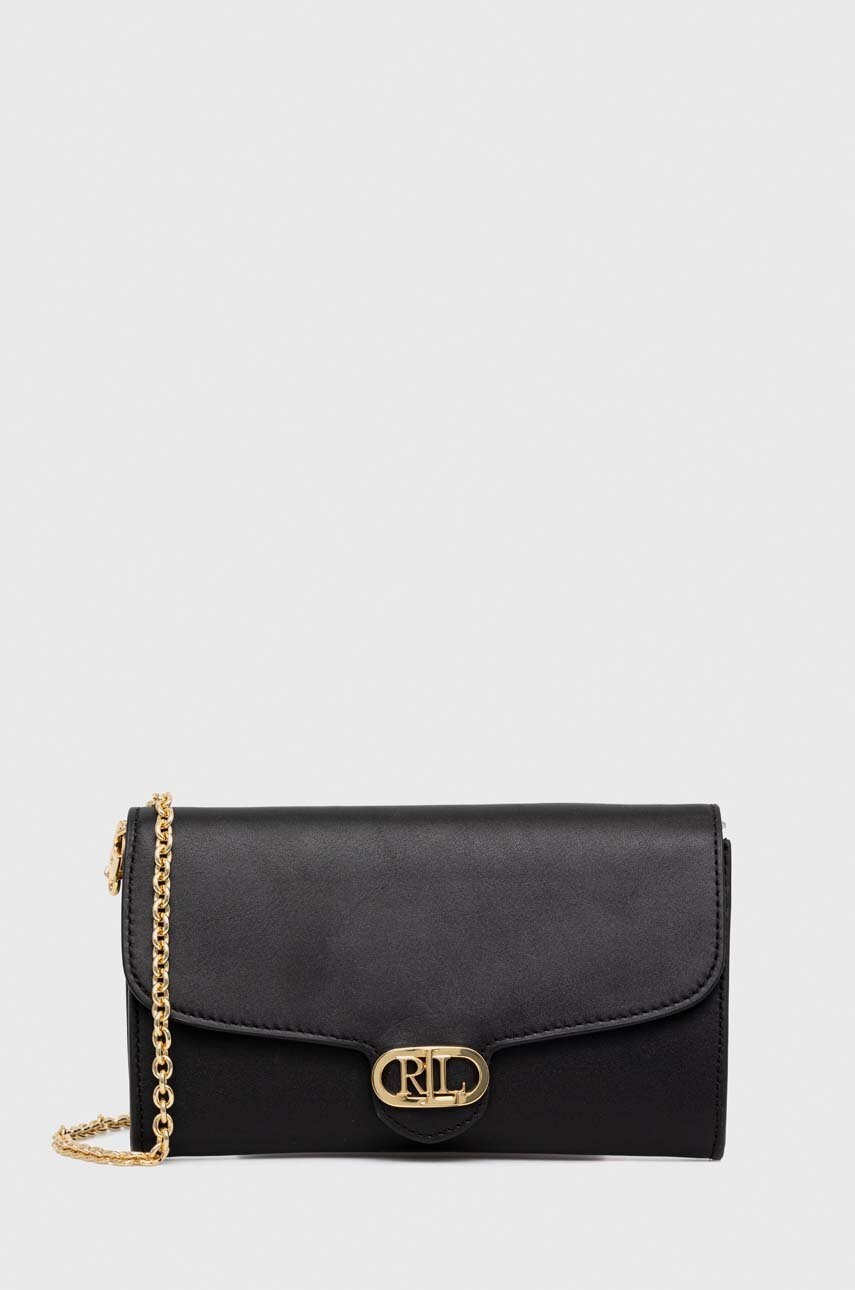 

Кожаная сумка Lauren Ralph Lauren цвет чёрный