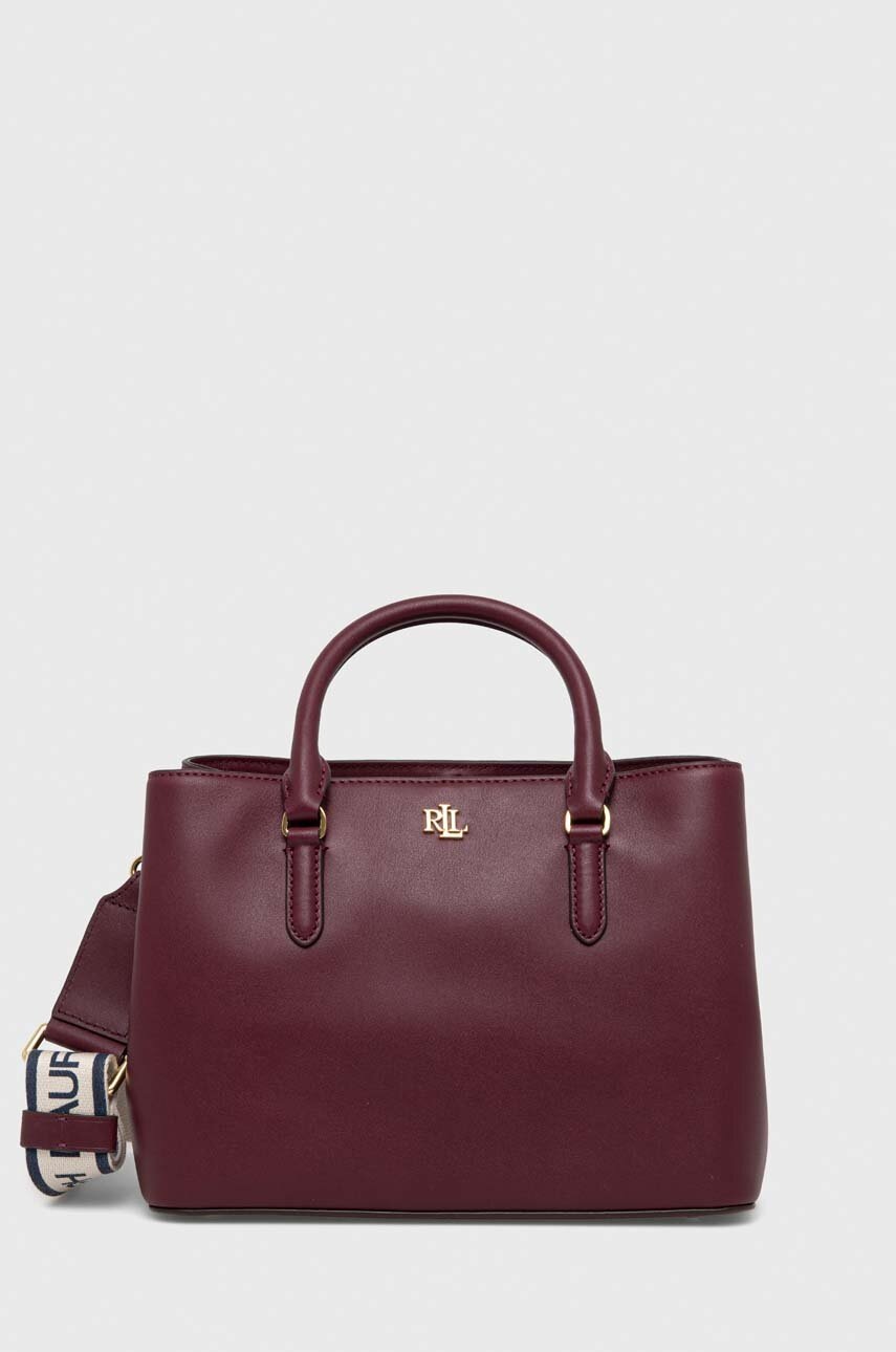

Шкіряна сумочка Lauren Ralph Lauren колір бордовий