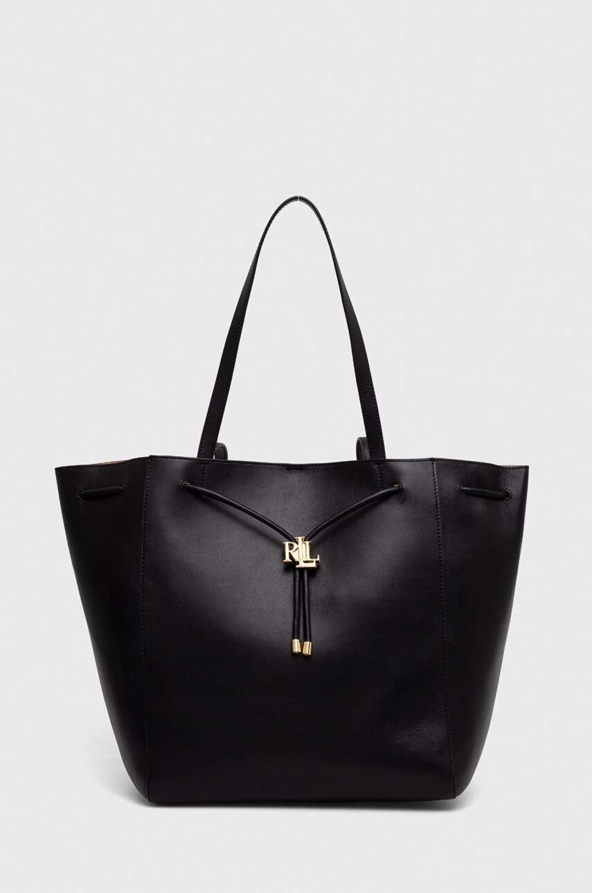 

Кожаная сумочка Lauren Ralph Lauren цвет чёрный