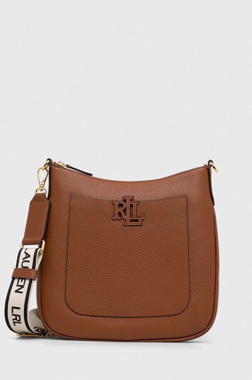 

Шкіряна сумочка Lauren Ralph Lauren колір коричневий