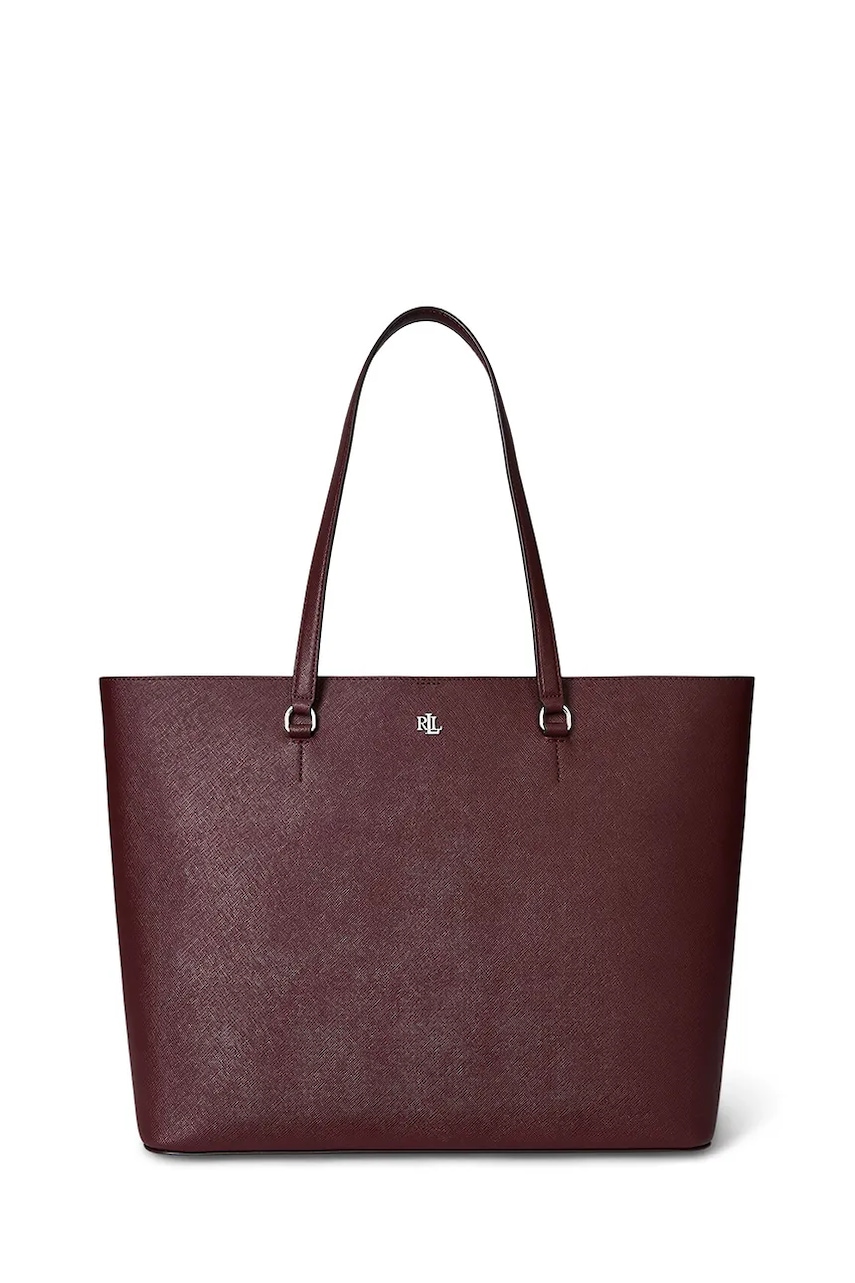 Levně Kožená kabelka Lauren Ralph Lauren černá barva, 431911655
