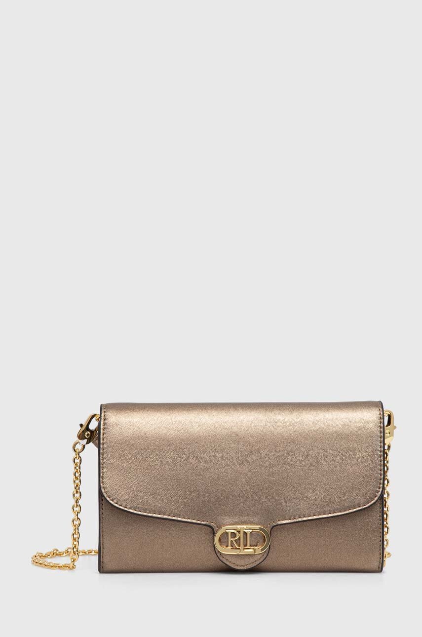 

Кожаная сумочка Lauren Ralph Lauren цвет золотой