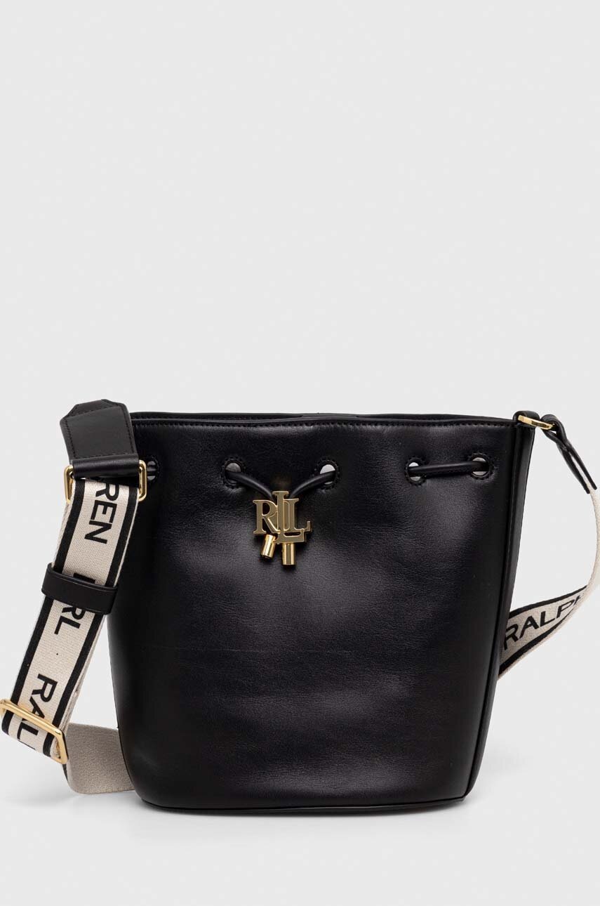

Шкіряна сумочка Lauren Ralph Lauren колір чорний