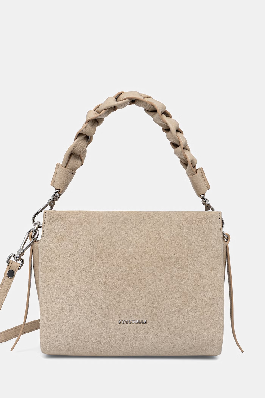 Coccinelle geantă de mână din piele întoarsă