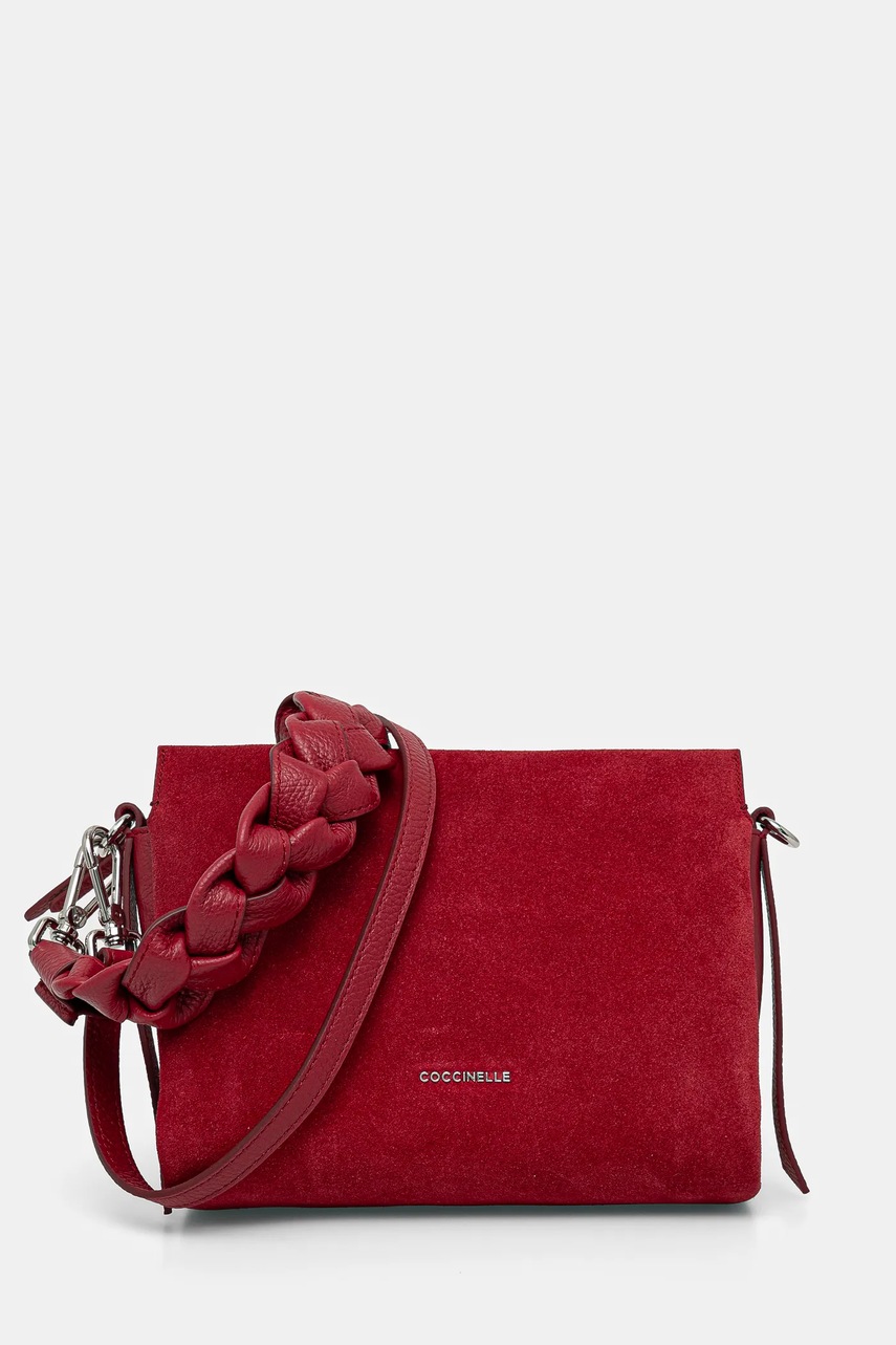 

Велурена чанта Coccinelle в бордо