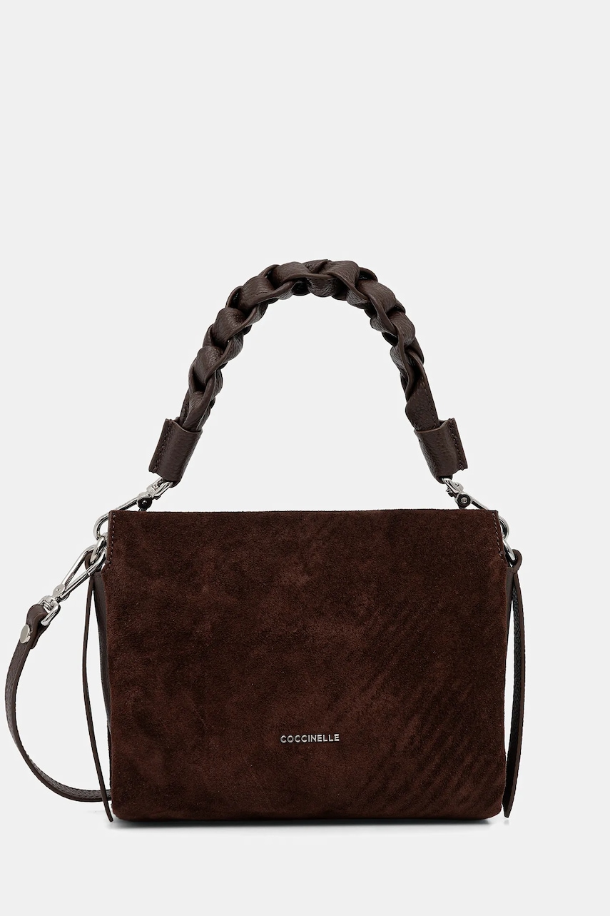 Coccinelle geanta de mână din piele întoarsă culoarea negru, E1 P6P 58 01 01