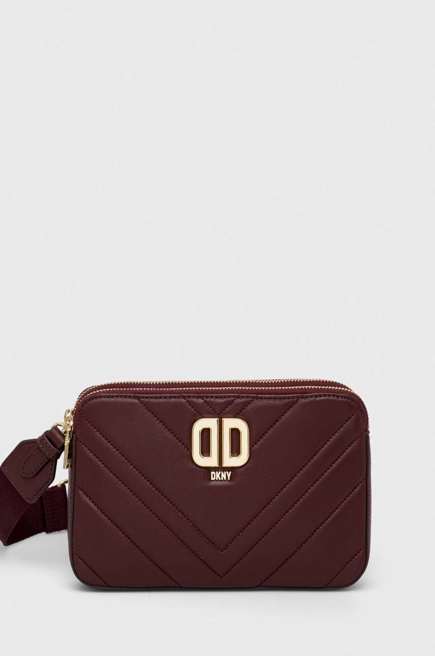 Dkny Poseta De Piele Culoarea Bordo