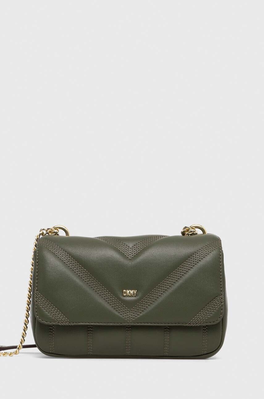 Dkny poseta de piele culoarea verde