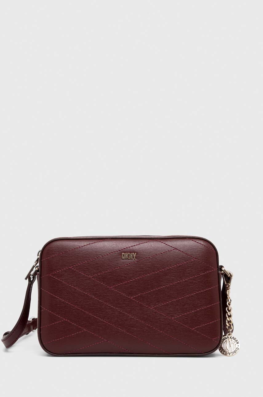 

Кожена чанта Dkny в бордо