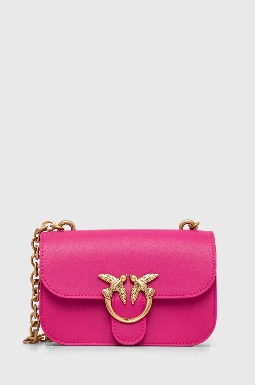 

Кожаная сумочка Pinko цвет розовый