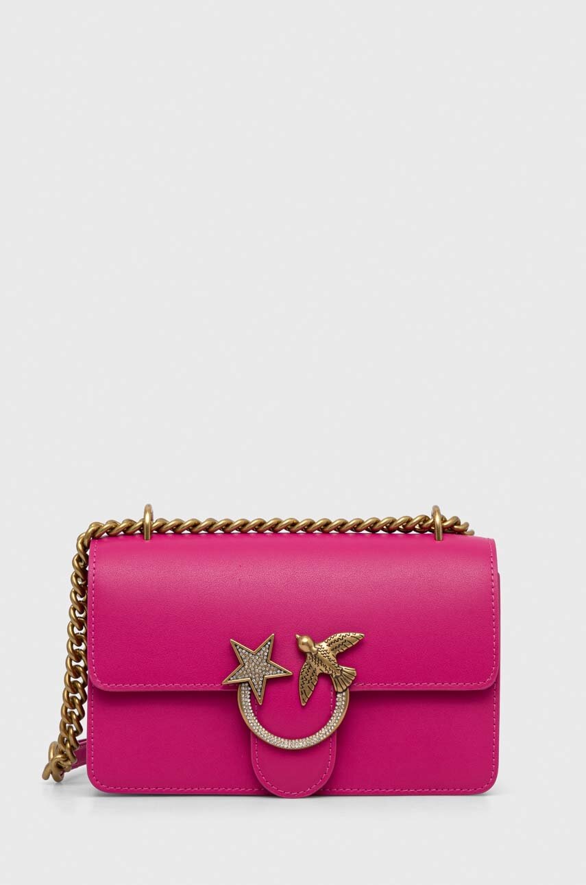 

Кожаная сумочка Pinko цвет розовый