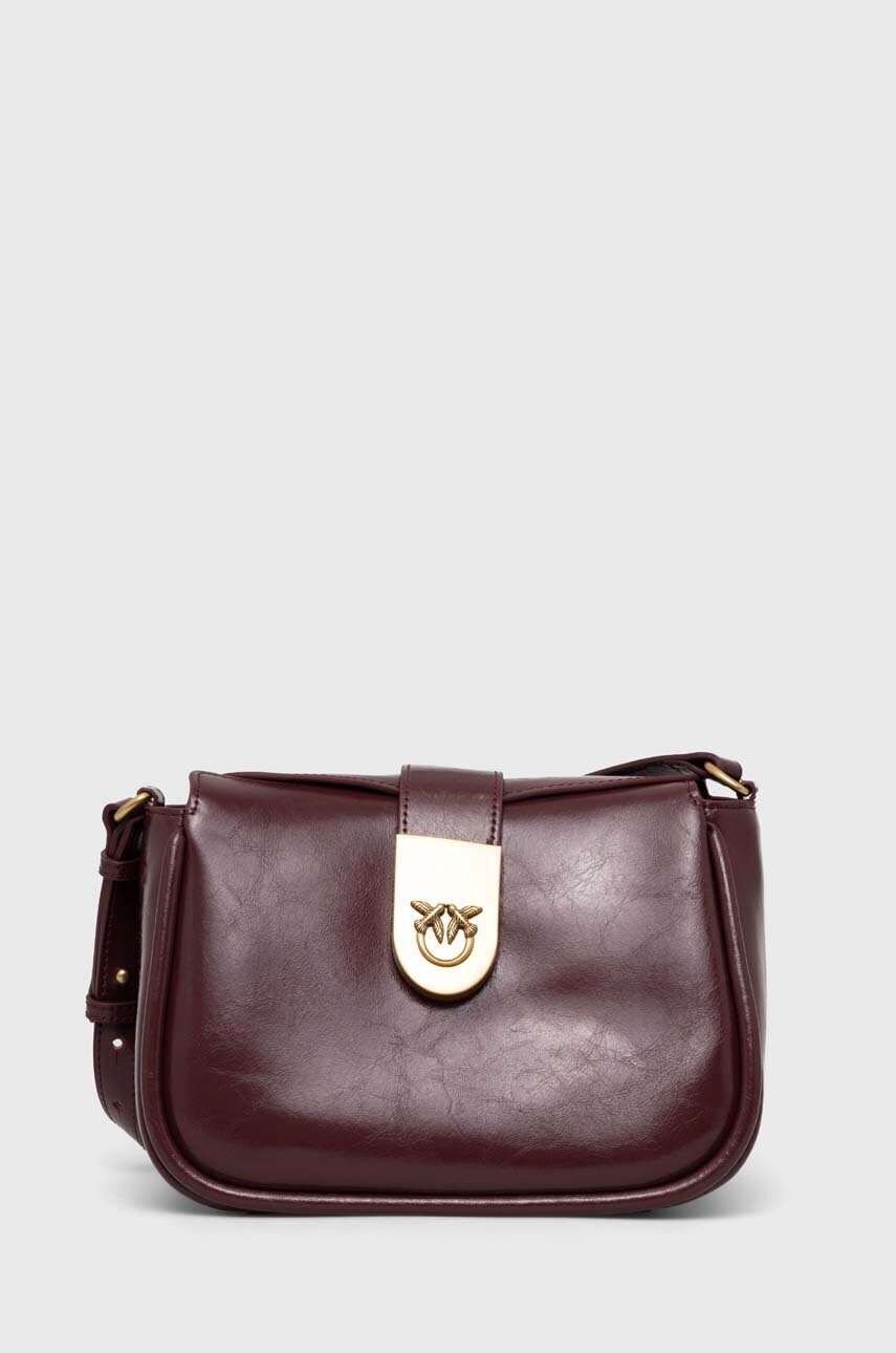 

Кожаная сумочка Pinko цвет бордовый