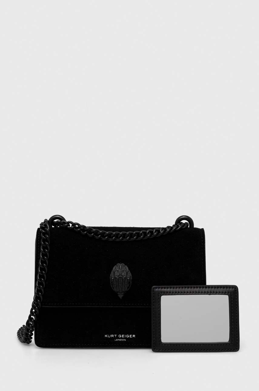 Semišová kabelka Kurt Geiger London černá barva - černá - Hlavní materiál: 100 % Semišová kůže 
