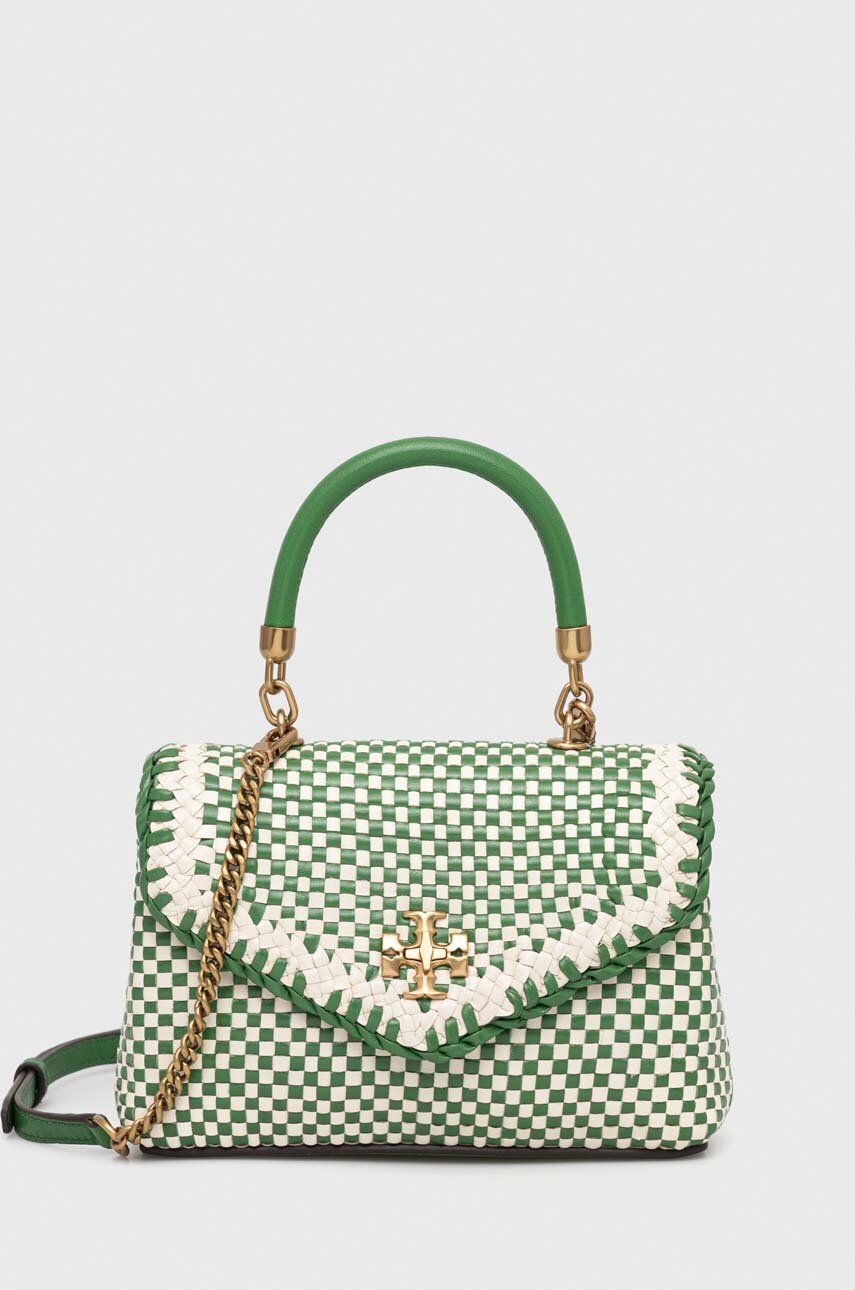 E-shop Kožená kabelka Tory Burch zelená barva