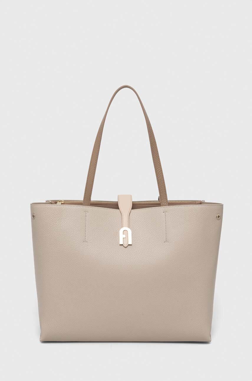 

Кожаная сумочка Furla цвет серый