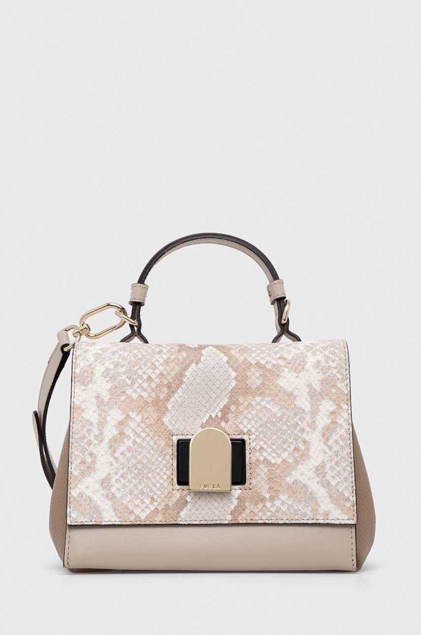 

Кожена чанта Furla в бежово, Бежов