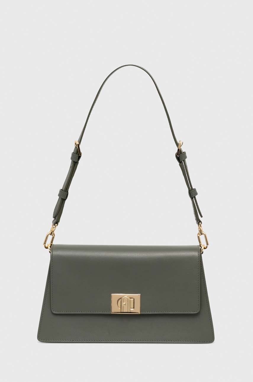 

Кожена чанта Furla в зелено, Зелен