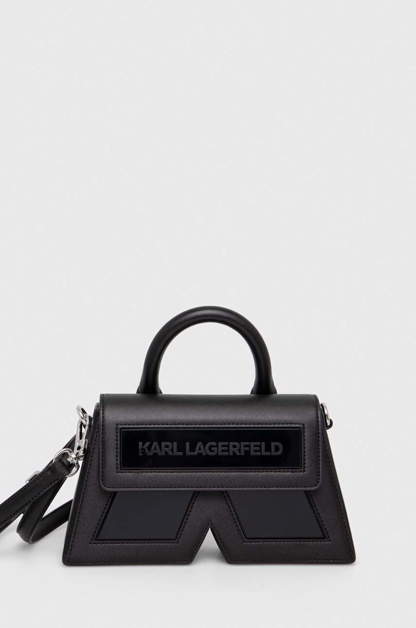 Karl Lagerfeld poseta de piele ICON K CB LEATHER culoarea negru