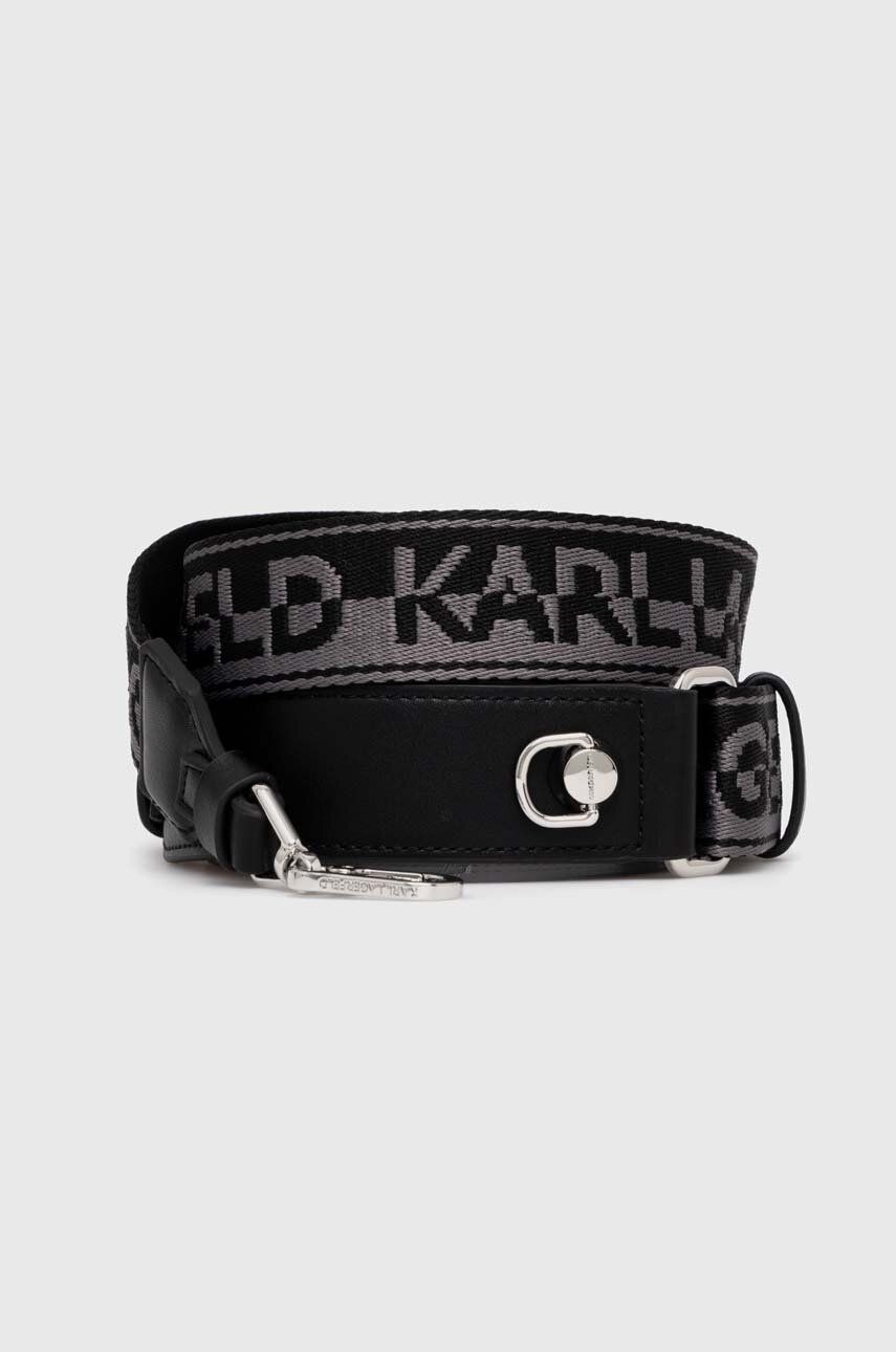 Levně Popruh na kabelku Karl Lagerfeld černá barva