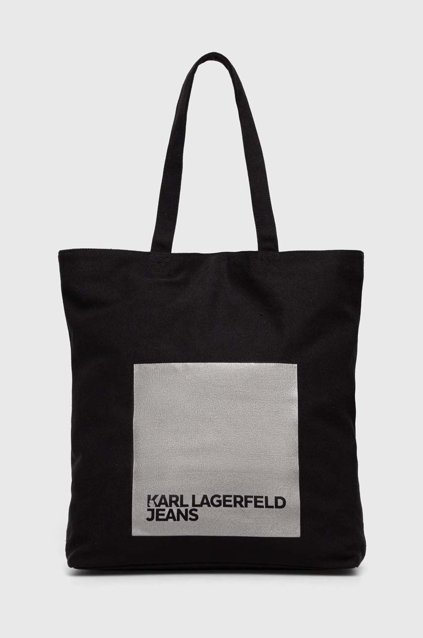 Bavlněná kabelka Karl Lagerfeld Jeans černá barva