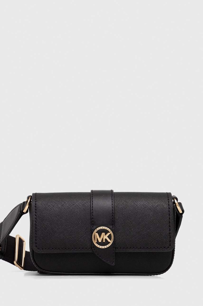 

Кожена чанта MICHAEL Michael Kors в черно, Черен