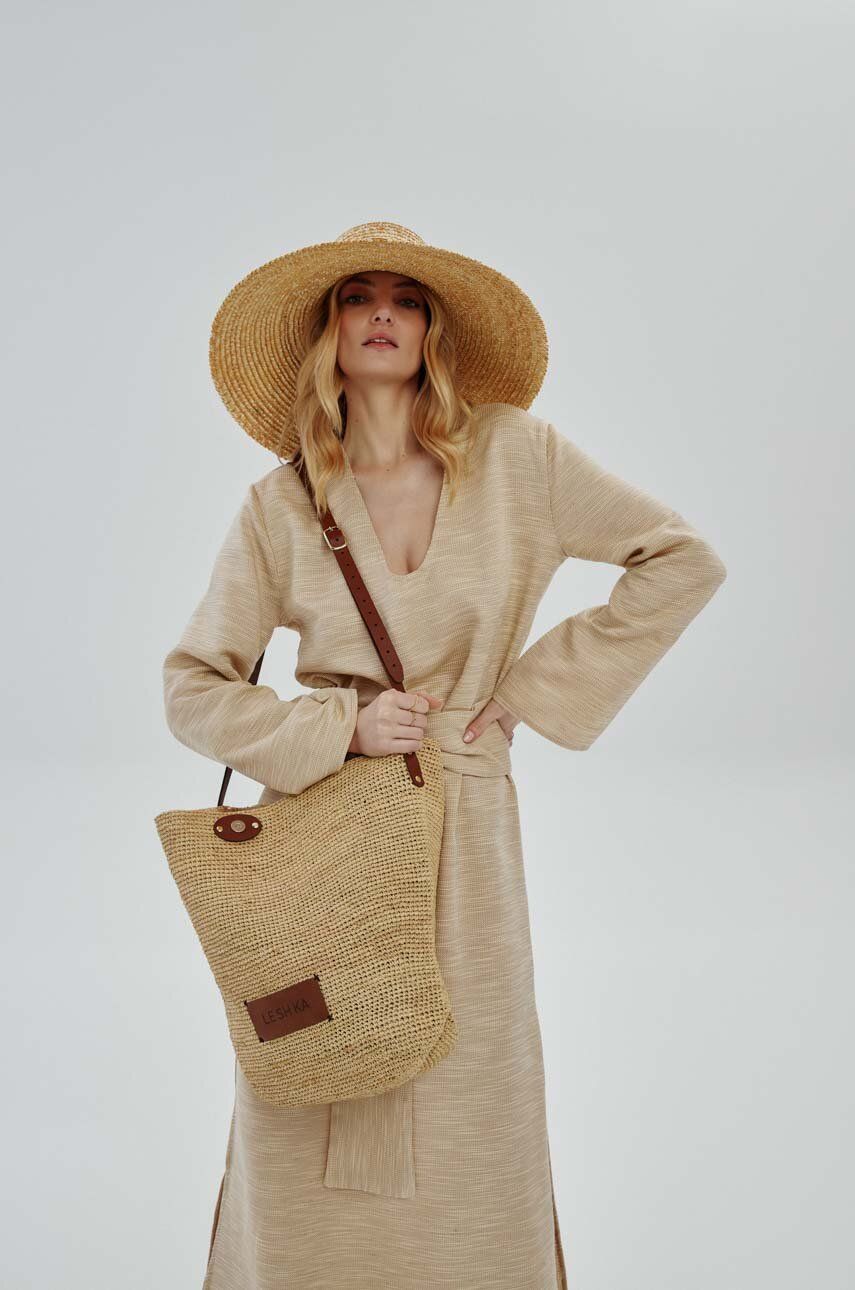 LE SH KA headwear poseta Summer Bag culoarea bej