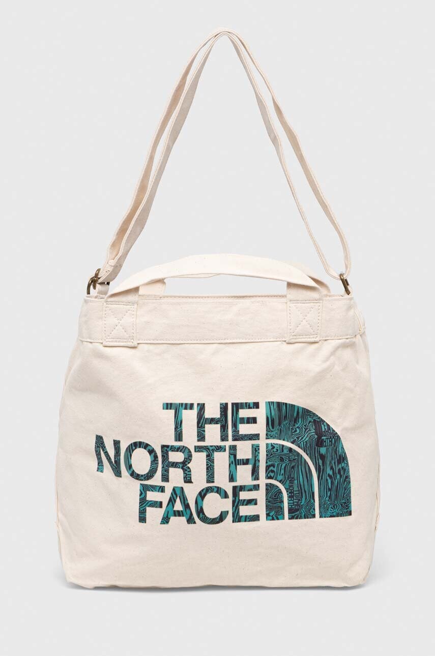

Бавовняна сумка The North Face колір бежевий