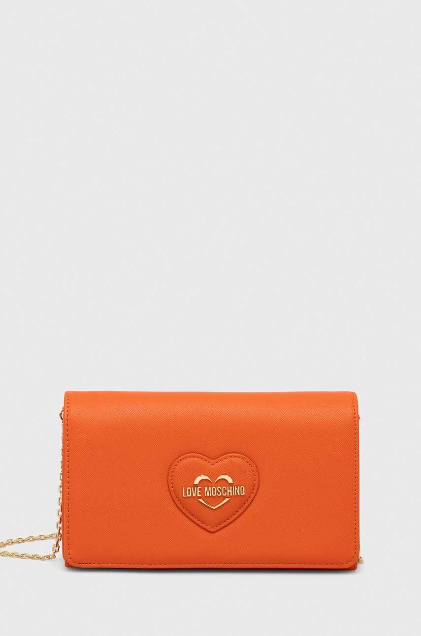 Kabelka Love Moschino oranžová farba