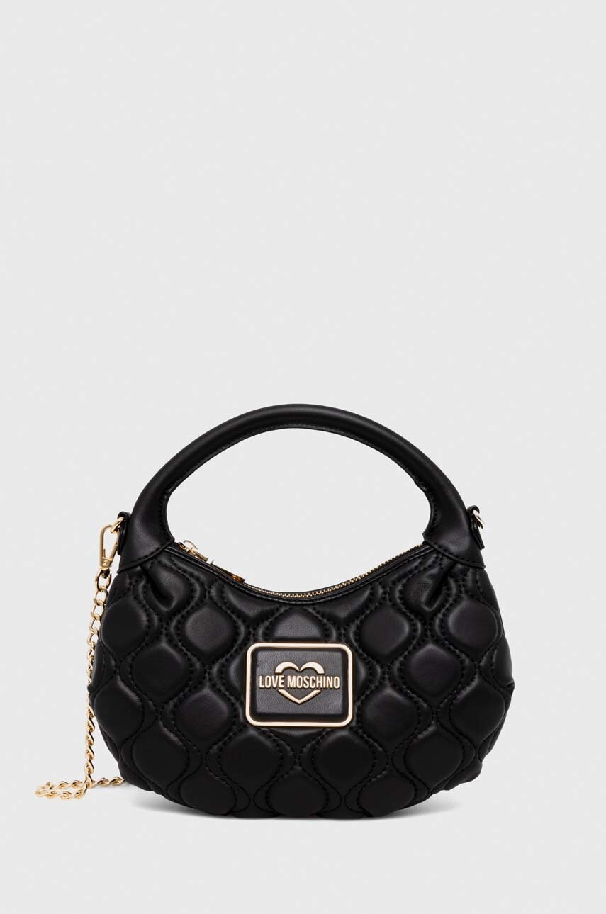 

Кожена чанта Love Moschino в черно, Черен