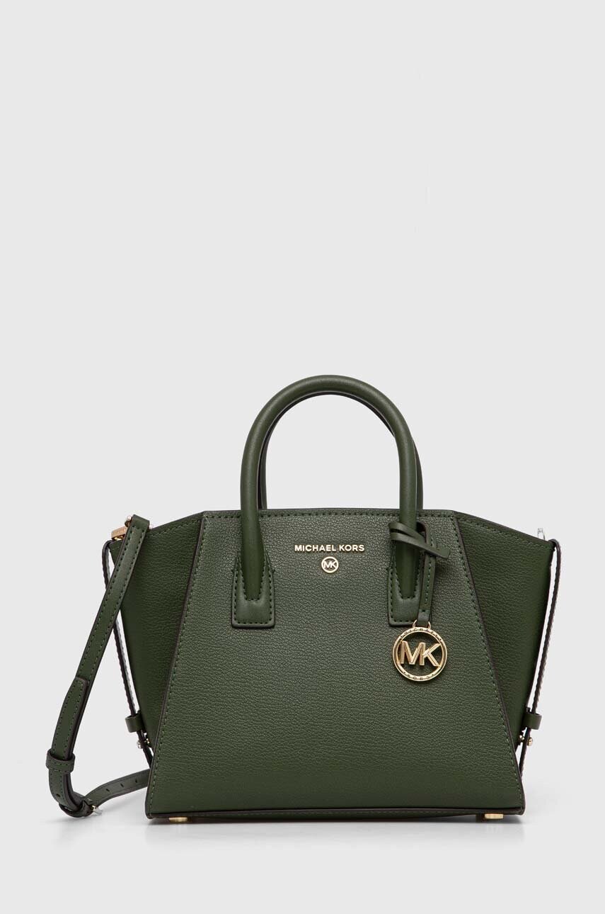 Levně Kožená kabelka MICHAEL Michael Kors zelená barva