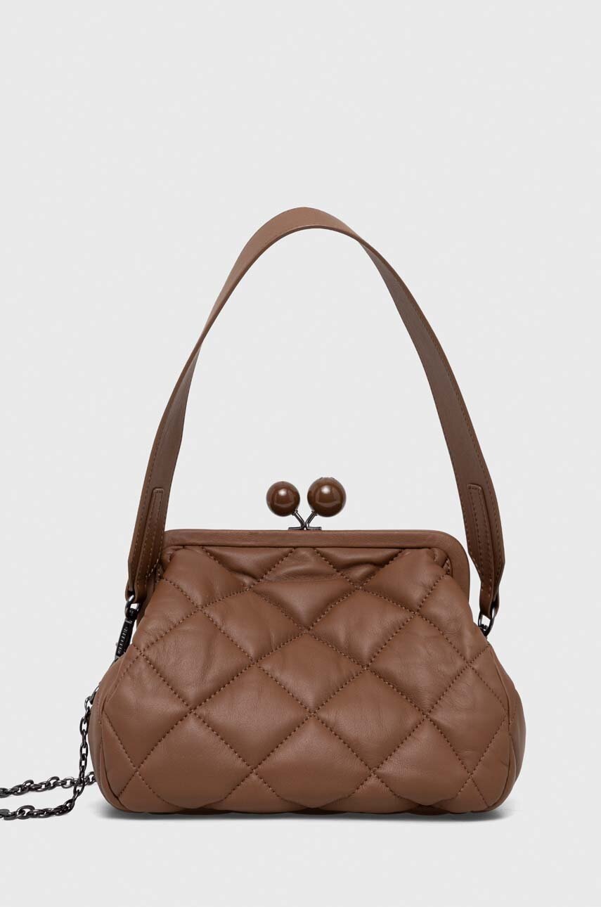 

Кожена чанта Weekend Max Mara в кафяво, Кафяв