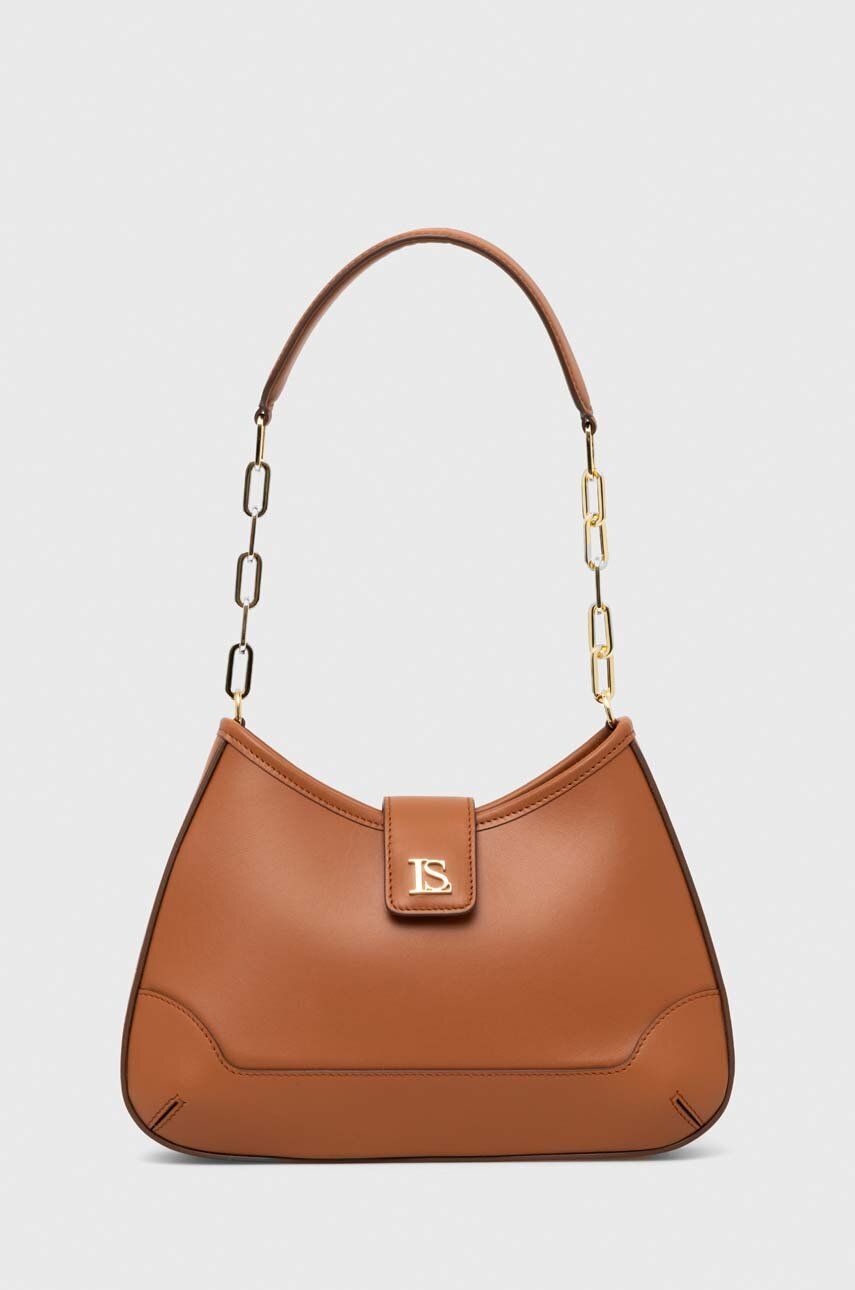 Kožená kabelka Luisa Spagnoli hnědá barva - hnědá - Hlavní materiál: 100 % Hovězí useň Vnitřek: