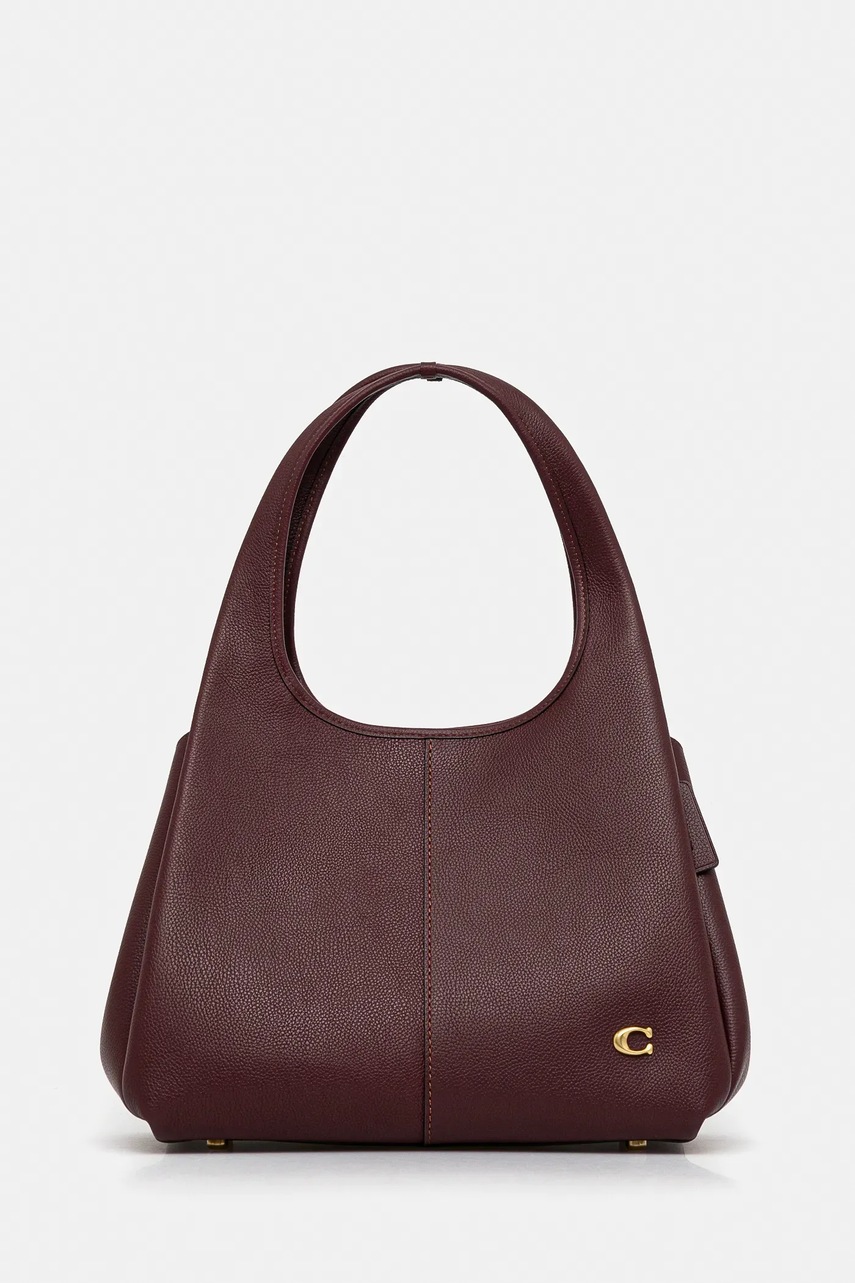 Coach poseta de piele culoarea maro