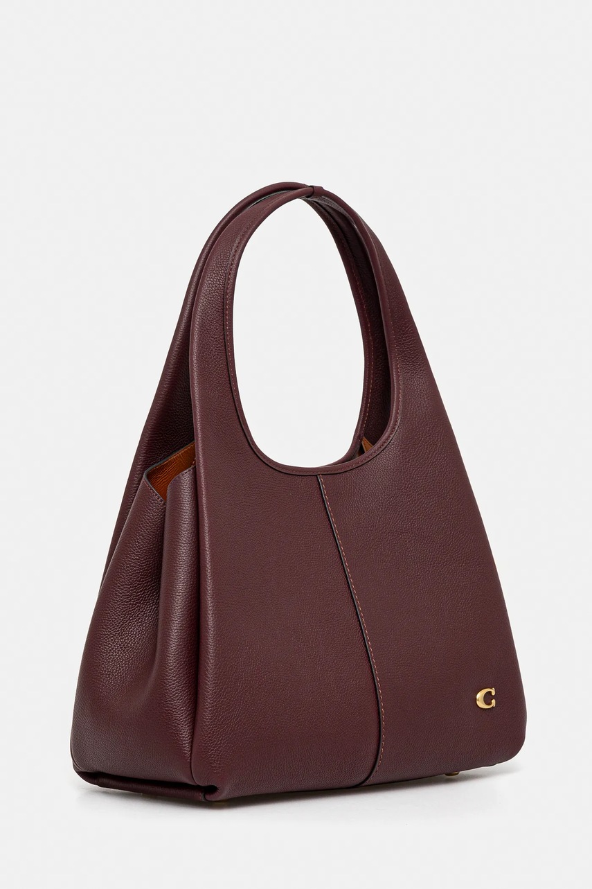 Кожаная сумочка Coach цвет коричневый