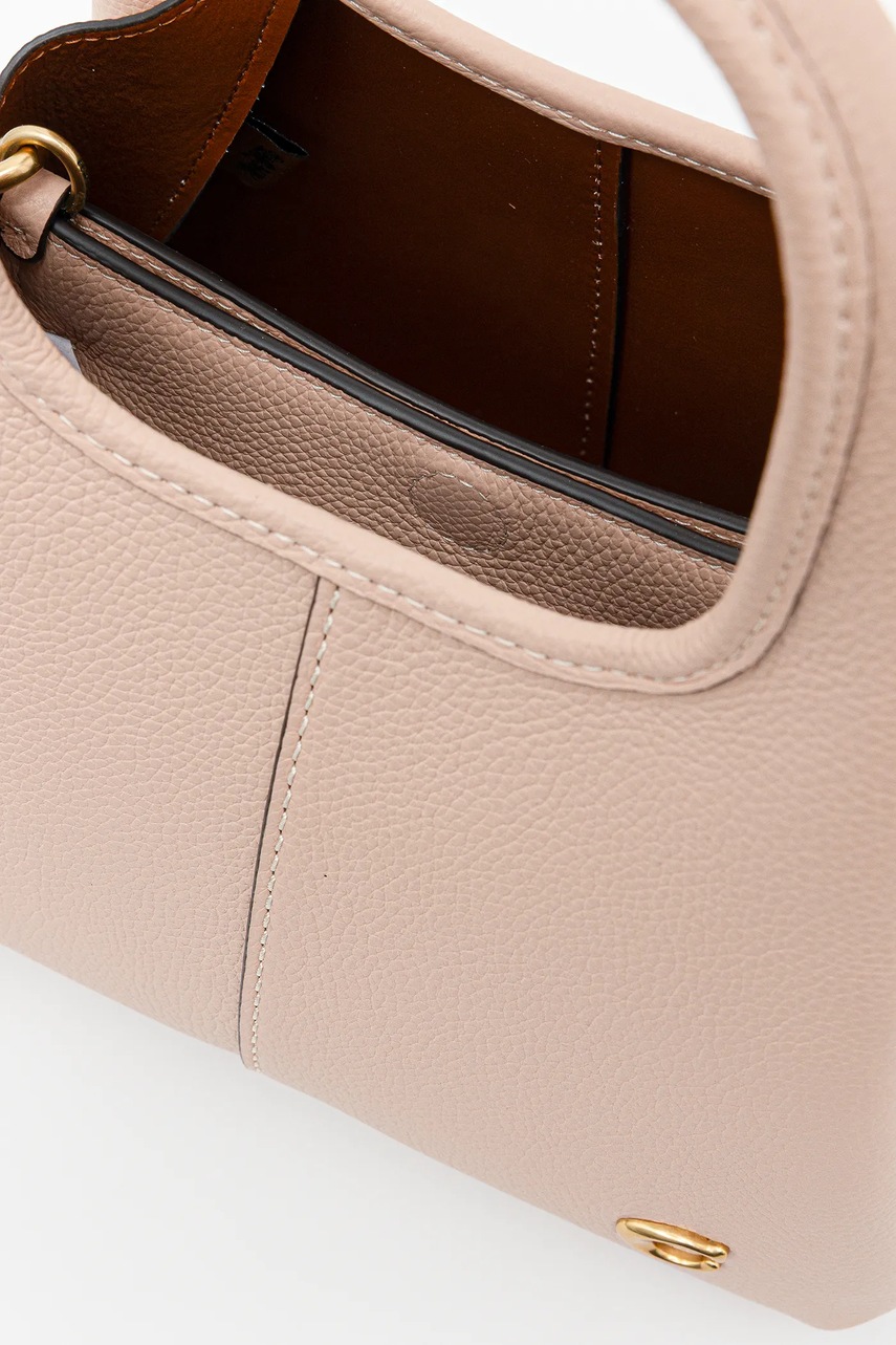 Δερμάτινη τσάντα Coach χρώμα: καφέ φωτογραφία