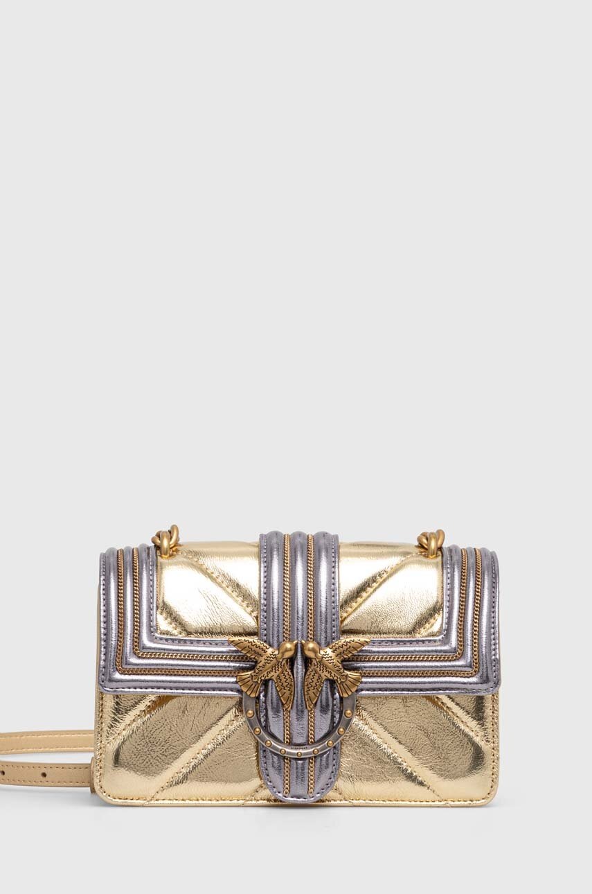 

Кожаная сумочка Pinko цвет золотой